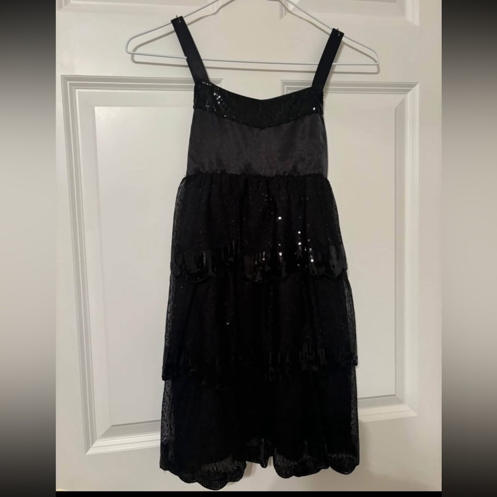 girls sequin black dress